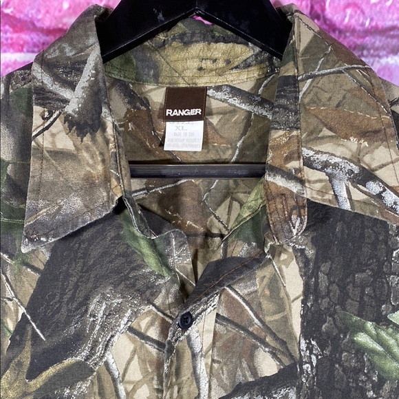 Ranger XL Camouflage Button-Up Shirt Long Sleeve 100% Cotton Hunting Outdoor - Picture 4 of 13